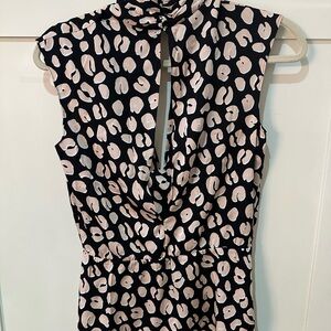 Veronica Beard Black and Pink Patterned Dress